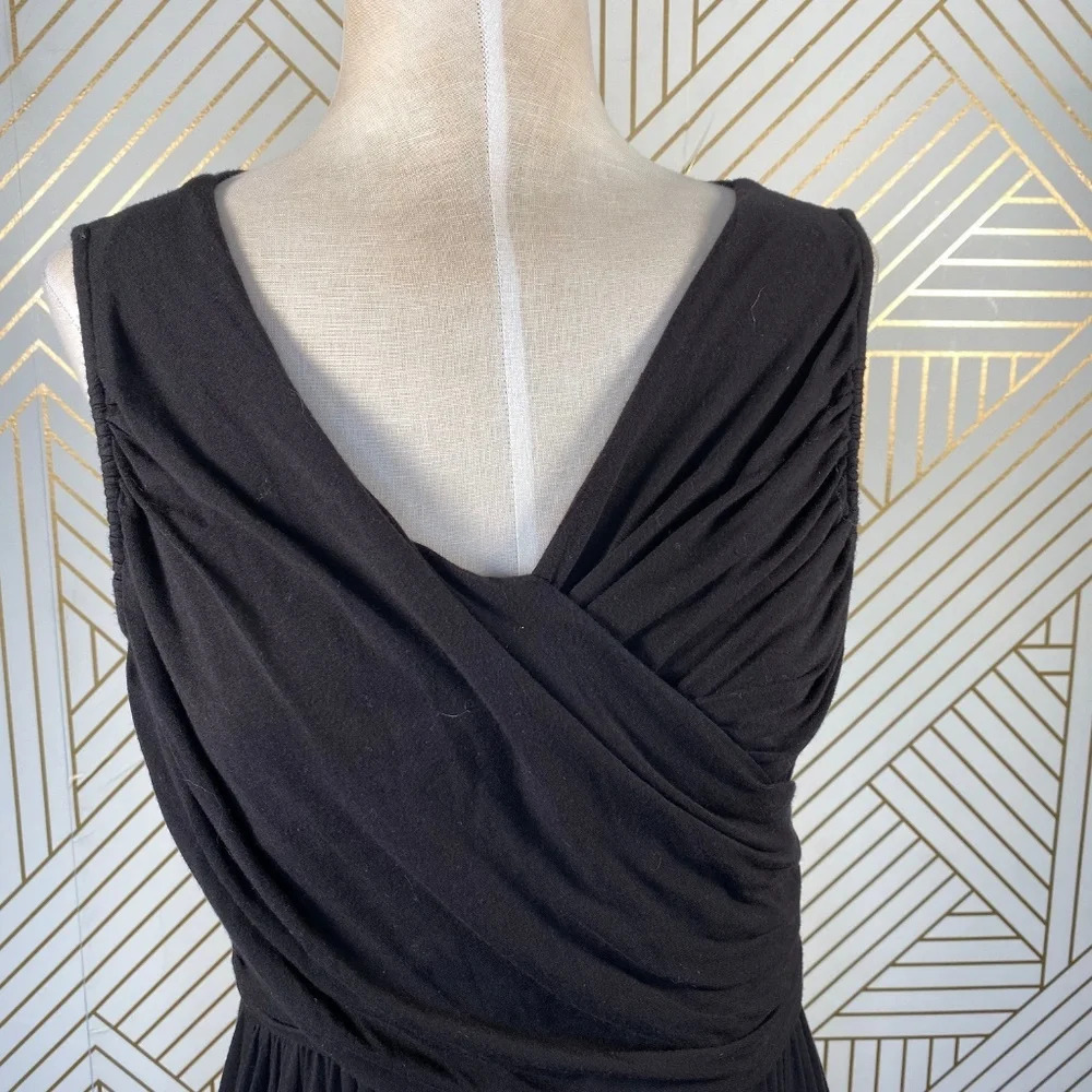 Anthropologie Girls from Savoy Dress Draped Sleeveless Jersey Black Size Small‎ - Picture 3 of 8